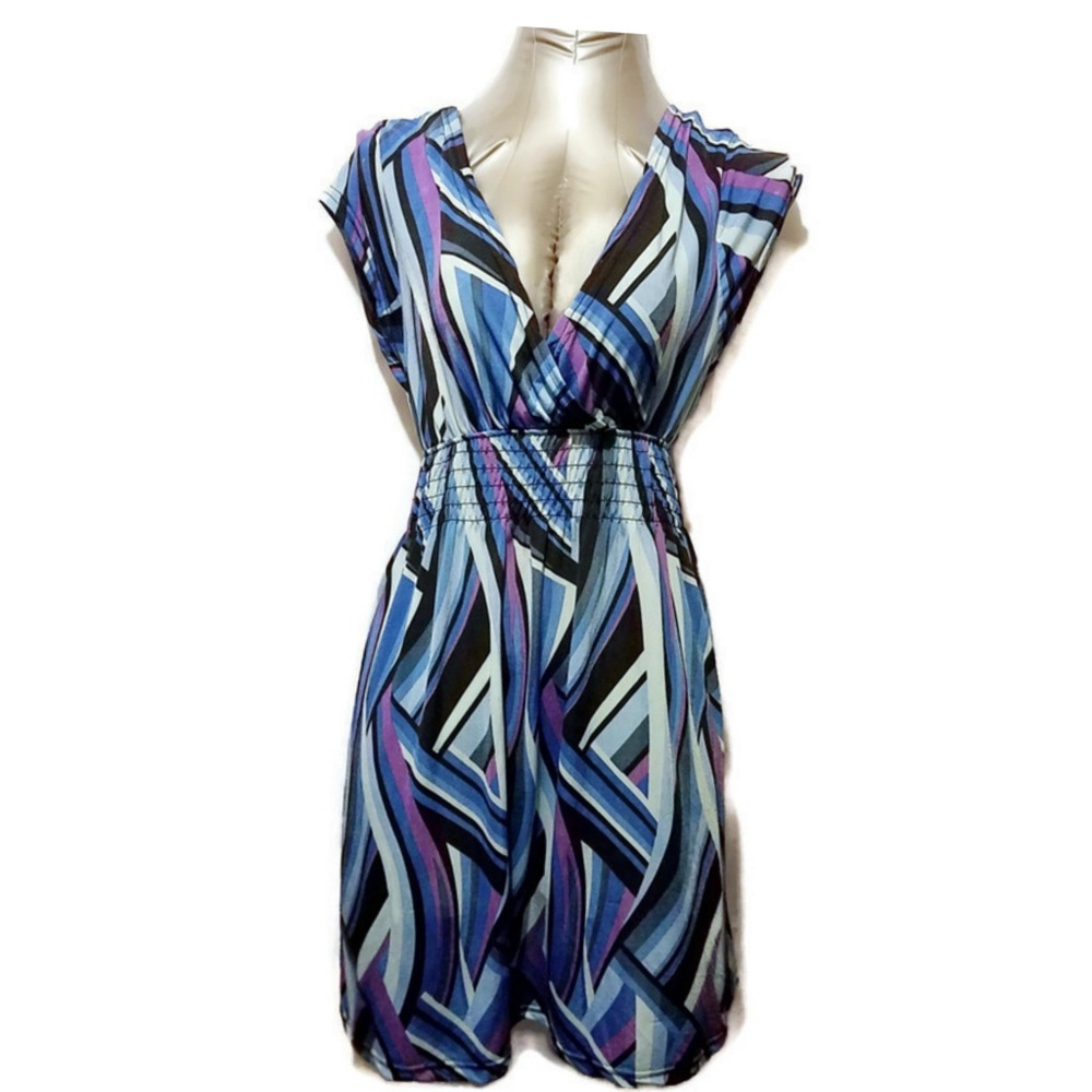 Multicolored  Cinched Aline Dress by Christinalove